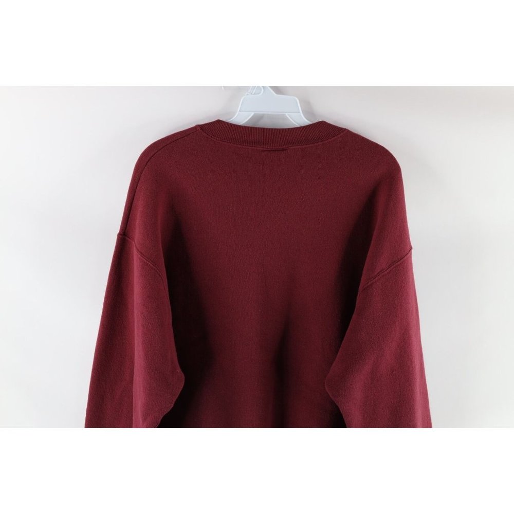 Vtg 90s USA Olympics Mens Large Faded Spell Out Crewneck Sweatshirt Burgundy USA - Picture 8 of 9